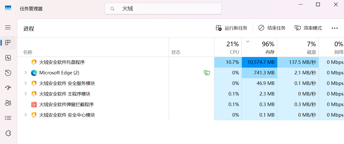 图示占用大量内存