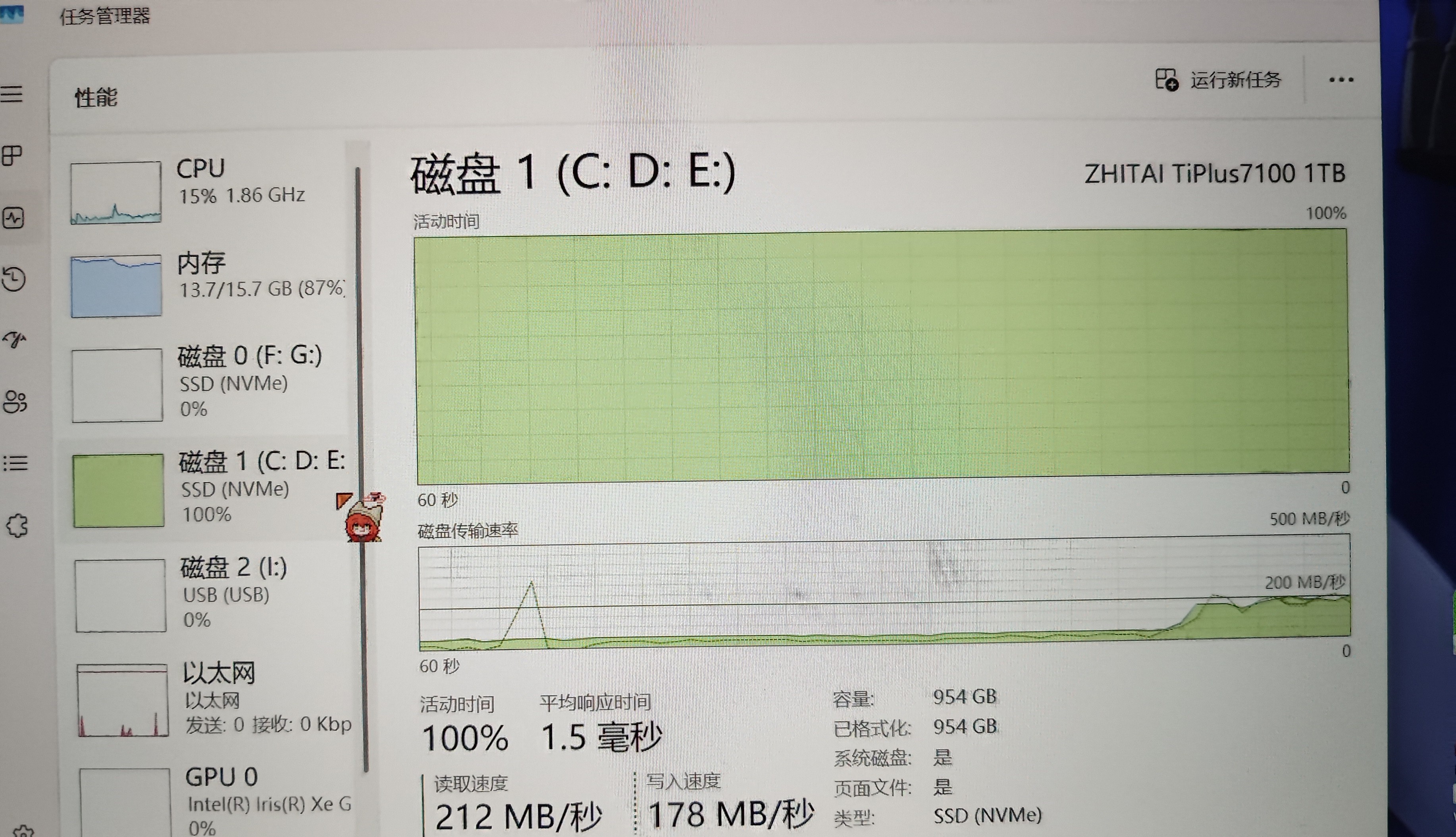 硬盘一直满活动